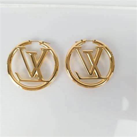 louis vuitton gold hoop earrings|designer hoop earrings louis vuitton.